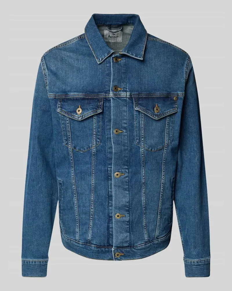 Pepe Jeans Regular Fit Jeansjacke mit Knopfleiste Jeansblau