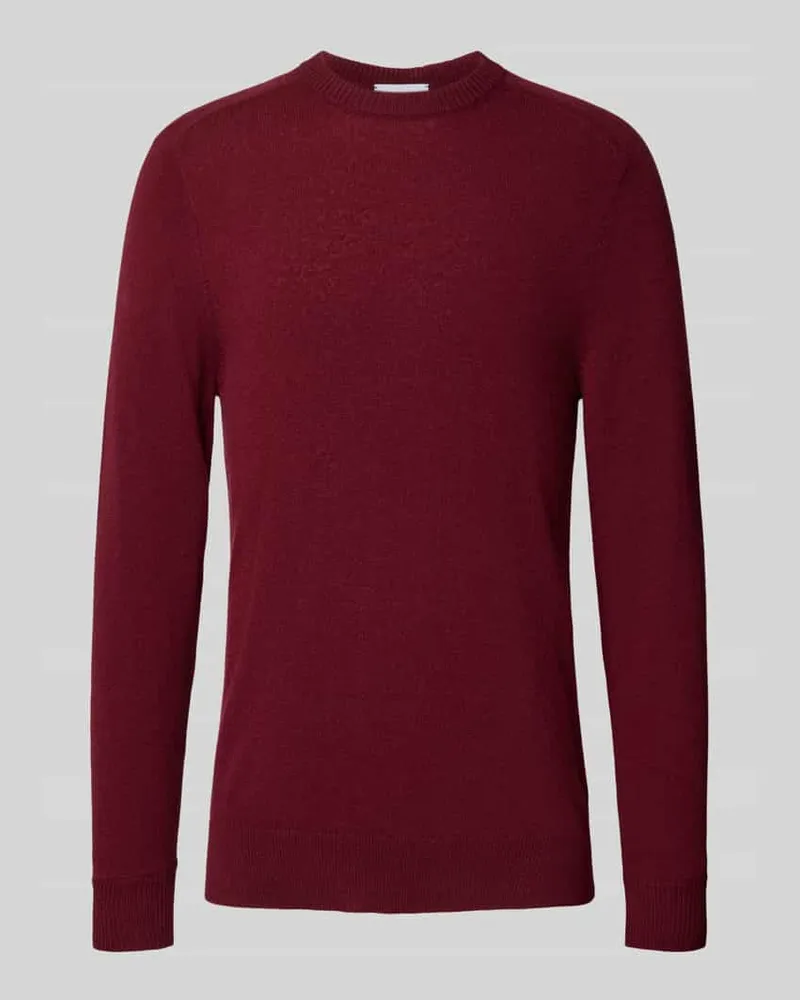FTC Cashmere Kaschmirpullover mit Rundhalsausschnitt Bordeaux