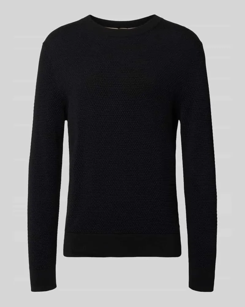 HUGO BOSS Regular Fit Pullover aus reiner Baumwolle Modell 'Lalex Black