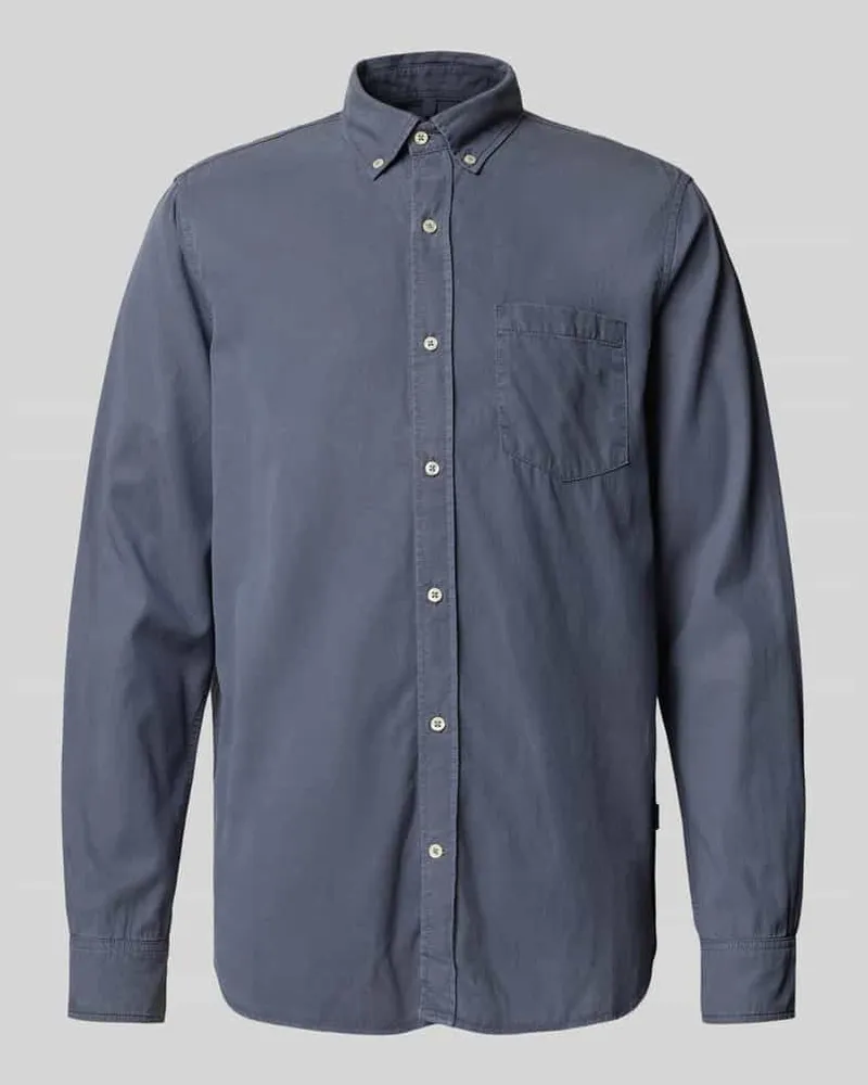 ECOALF Loose Fit Freizeithemd mit Leinen-Anteil Modell 'CARLOSALF Blau