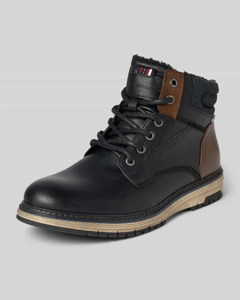 Tom Tailor Schnürstiefel in Lederoptik Modell 'OLWIN Black