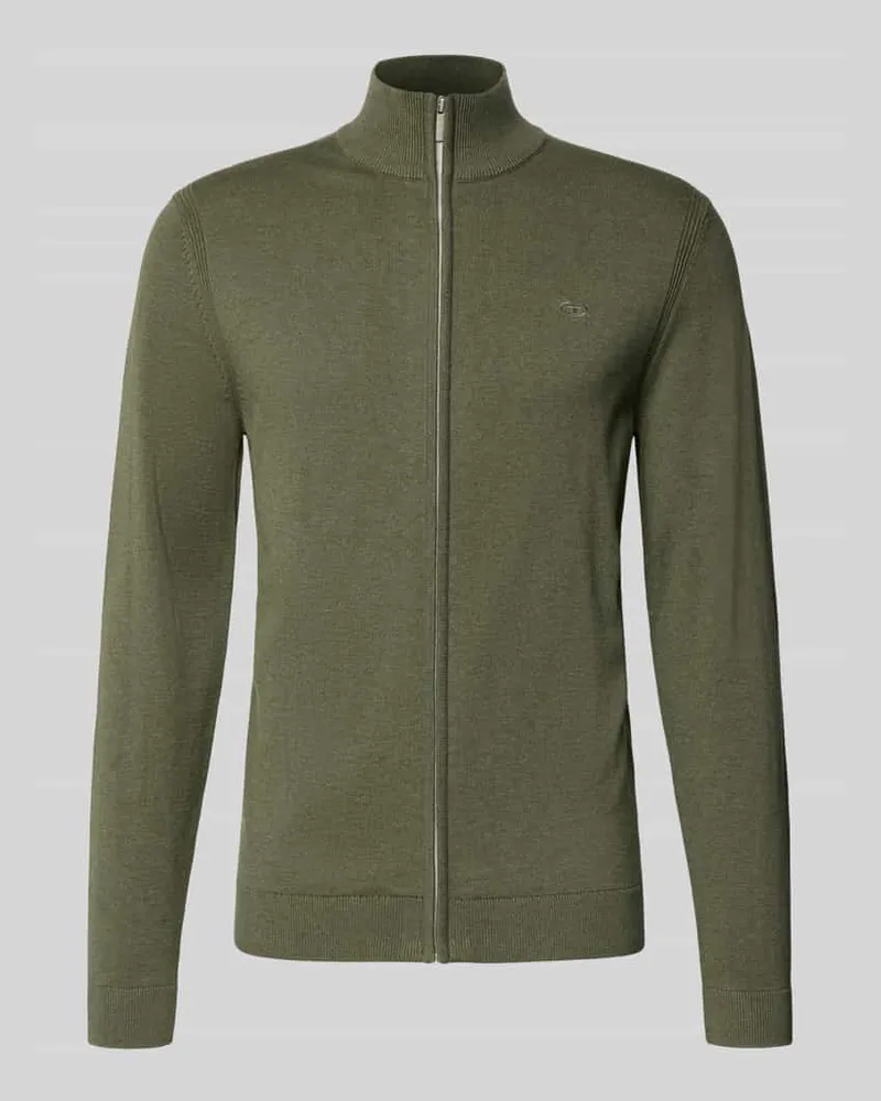 Tom Tailor Regular Fit Strickjacke aus reiner Baumwolle Oliv