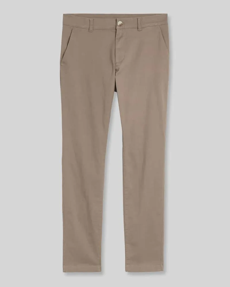 Tom Tailor Slim Fit Chino aus Baumwoll-Mix Modell 'TRAVIS Taupe