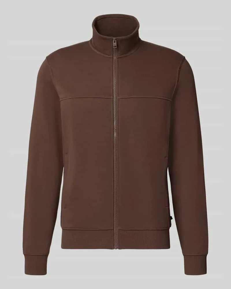 S.Oliver Regular Fit Sweatjacke aus Baumwoll-Mix Schoko