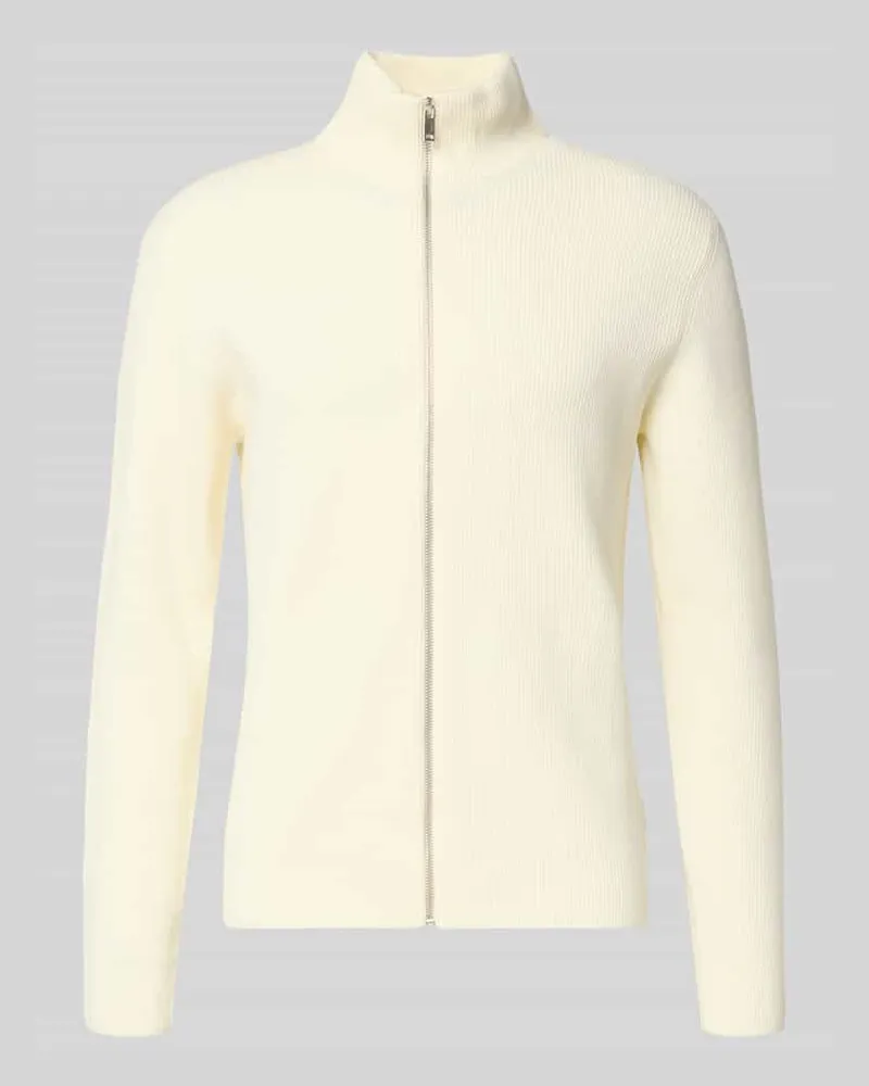 Lindbergh Cardigan mit Stehkragen und Reißverschluss Offwhite