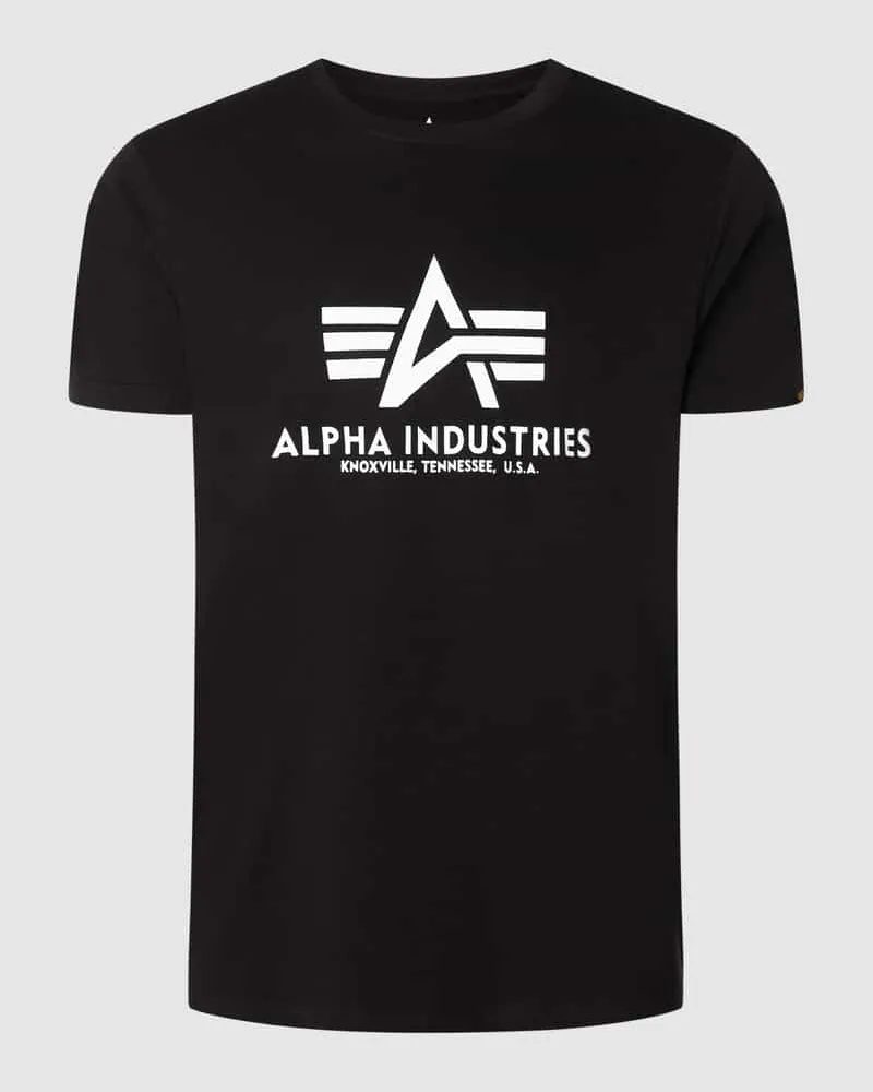 Alpha Industries T-Shirt mit Label-Print Black
