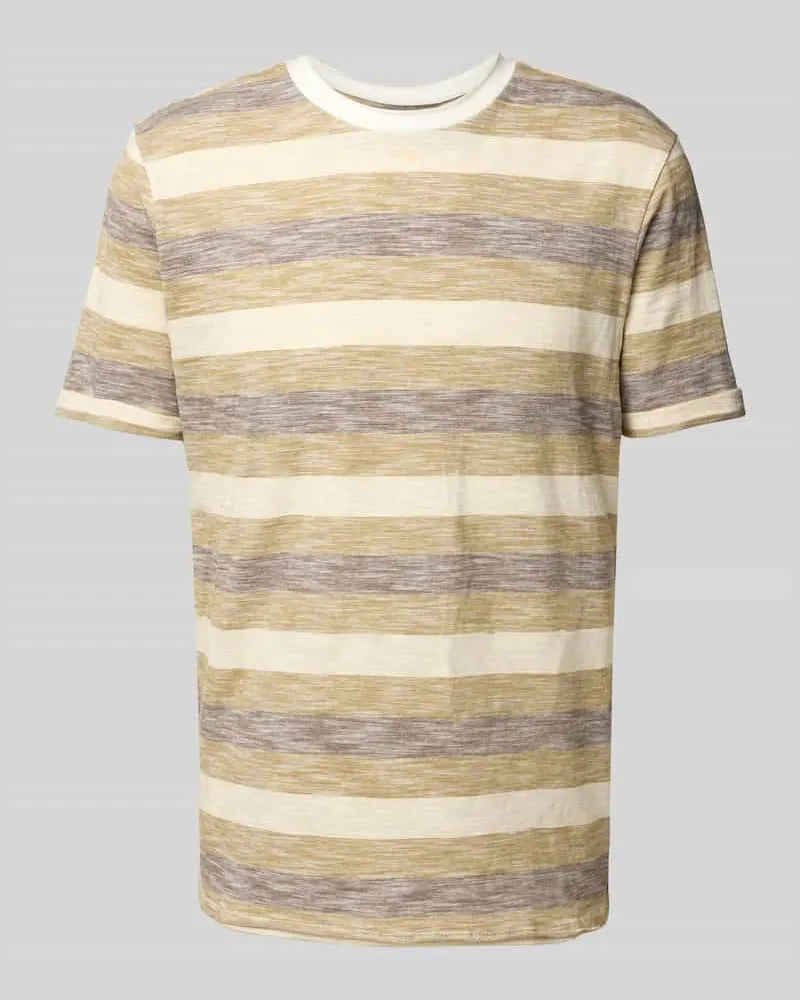 Blend T-Shirt mit geripptem Rundhalsausschnitt Modell 'JELANI 
