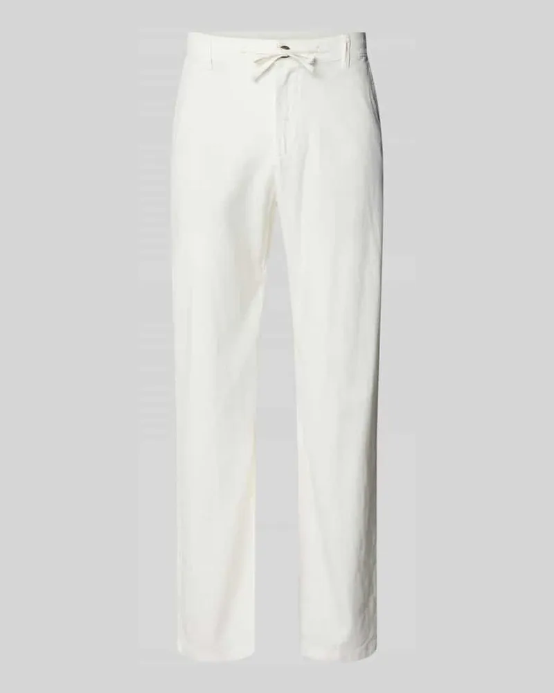Selected Homme Loose Fit Leinenhose mit Tunnelzug Modell 'BRODY Offwhite