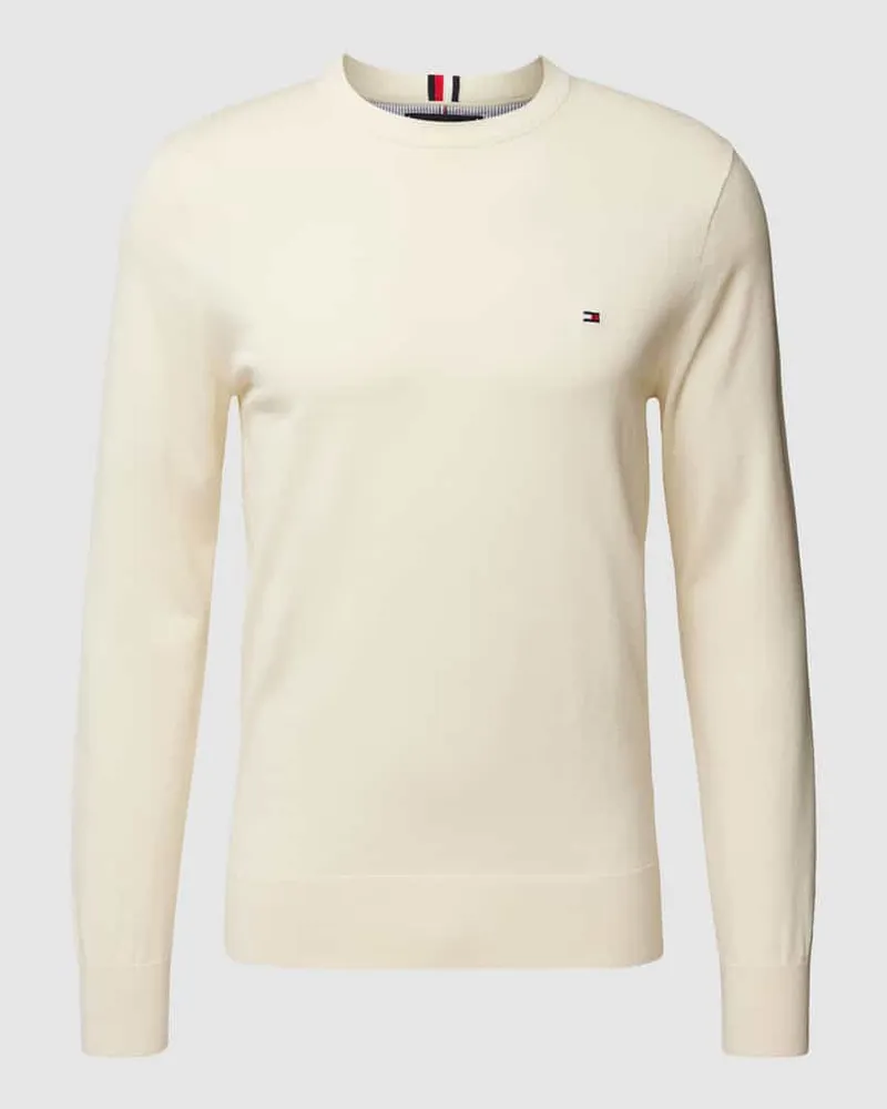 Tommy Hilfiger Regular Fit Strickpullover mit Label-Stitching 