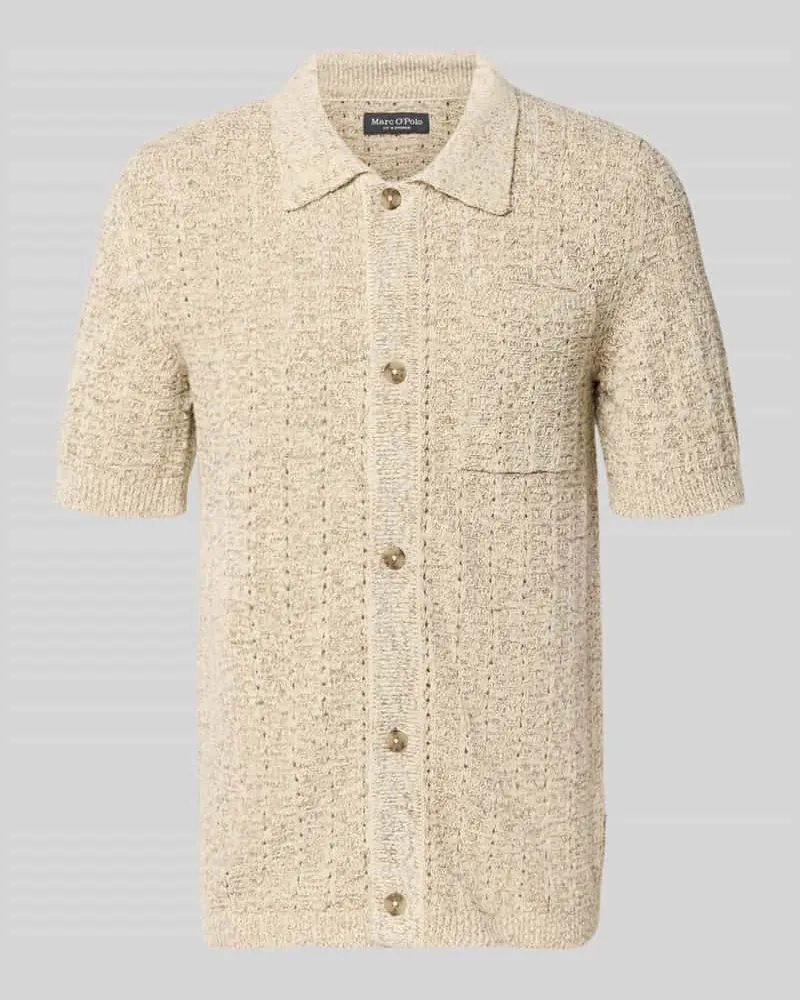Marc O'Polo Regular Fit Freizeithemd aus Baumwoll-Leinen-Mix Offwhite