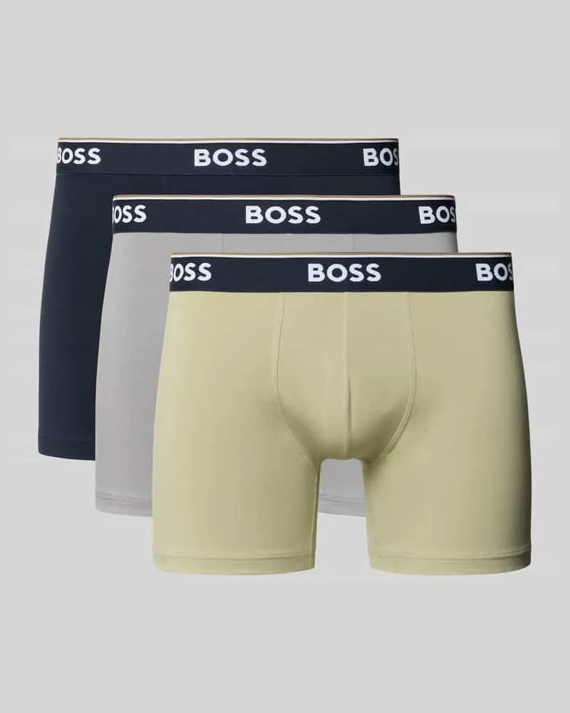 HUGO BOSS Trunks aus Baumwoll-Mix im 3er-Pack Mittelgrau