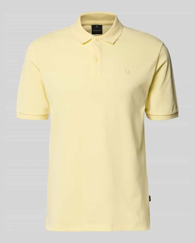 Jack & Jones Slim Fit Poloshirt mit Stitching Hellgelb