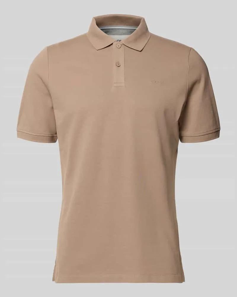 S.Oliver Regular Fit Poloshirt aus reiner Baumwolle Beige