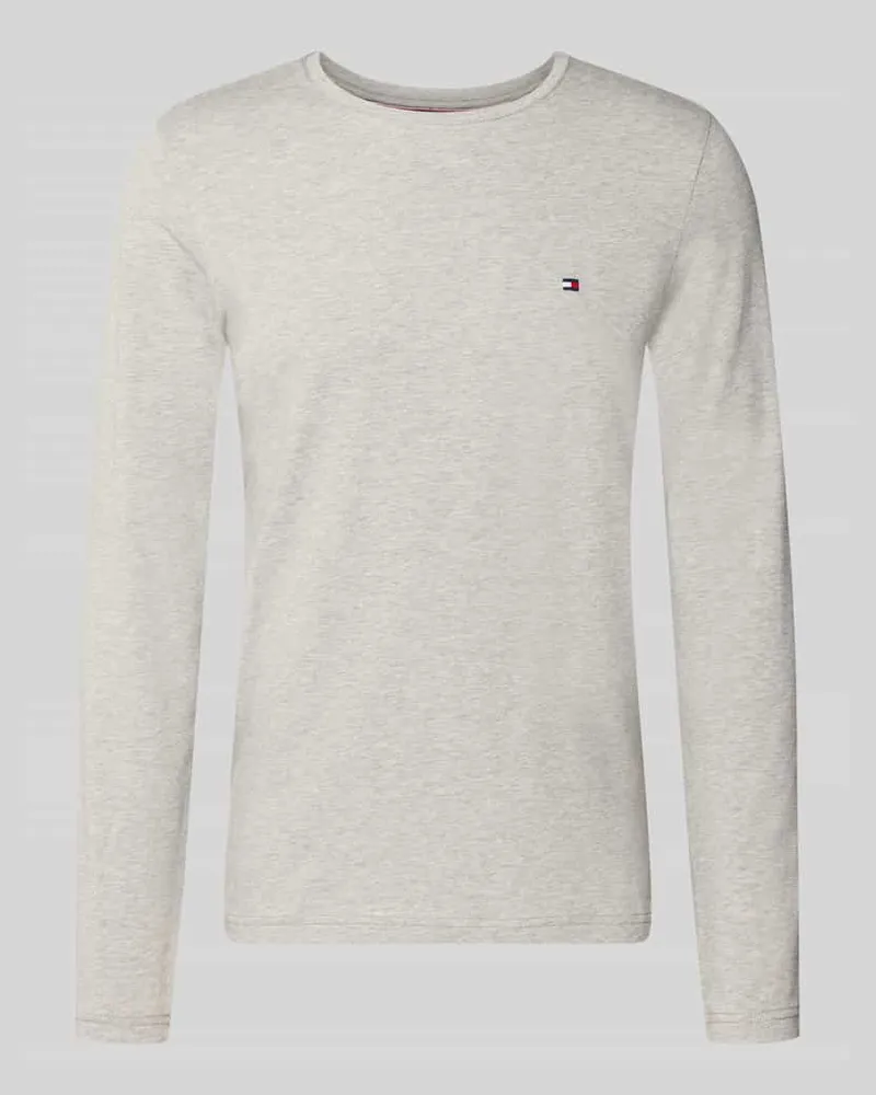 Tommy Hilfiger Slim Fit T-Shirt aus Baumwoll-Mix Hellgrau
