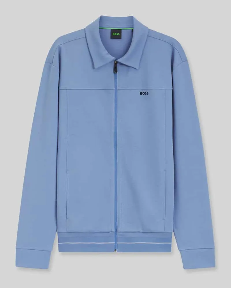 HUGO BOSS Regular Fit Sweatjacke aus Baumwoll-Mix Modell 'SW_Member Ocean