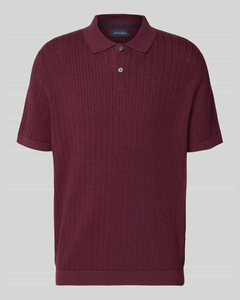 Christian Berg Regular Fit Poloshirt mit Strukturmuster Bordeaux
