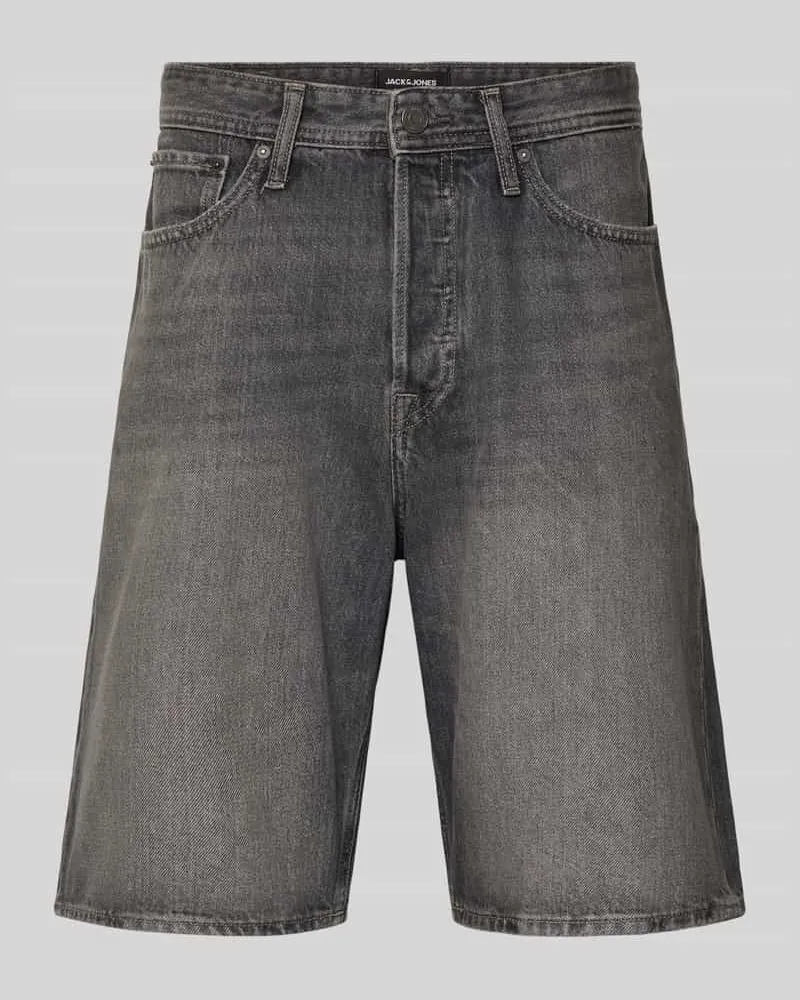 Jack & Jones Baggy Fit Jeansshorts mit Eingrifftaschen Modell 'ALEX Mittelgrau
