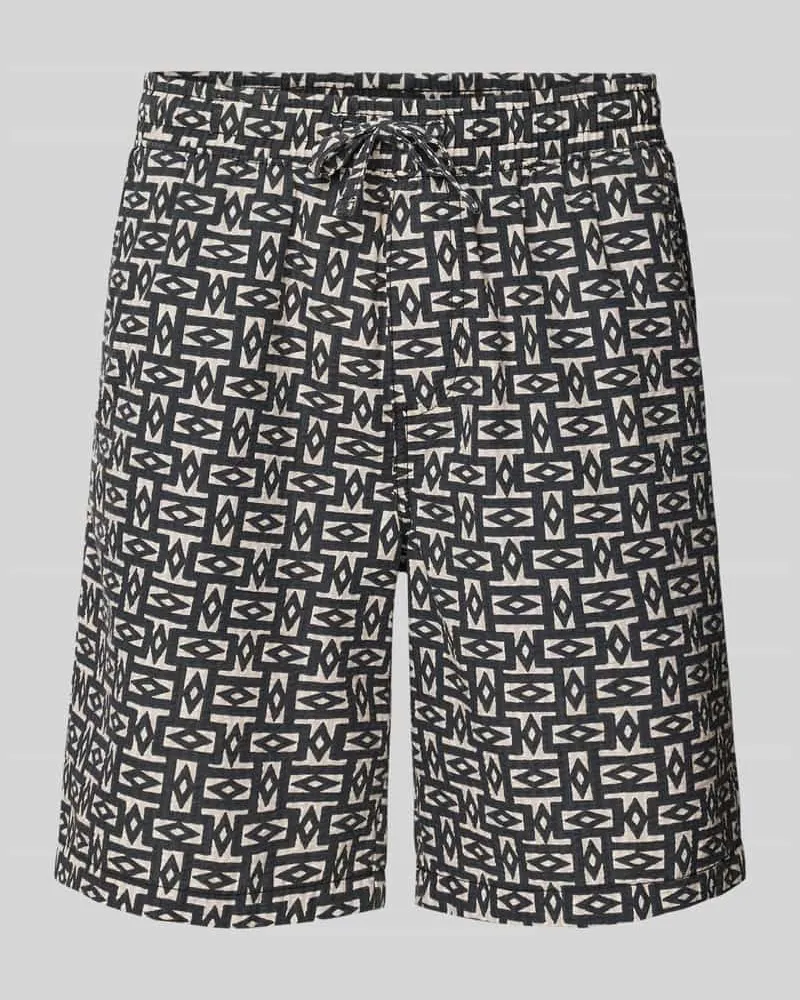 Jack & Jones Regular Fit Shorts mit Allover-Print Modell 'JAIDEN Black