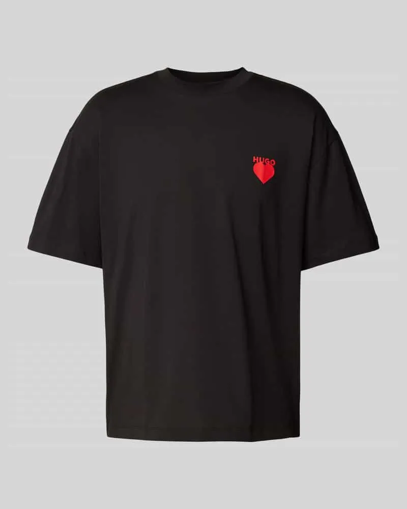 HUGO BOSS T-Shirt mit Label-Print Modell 'Dewdam 