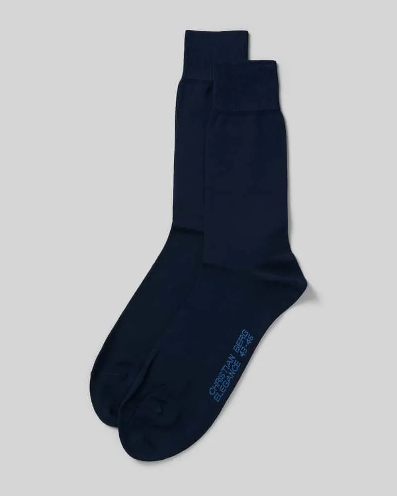 Christian Berg Socken mit Label-Print im 2er-Pack Marine