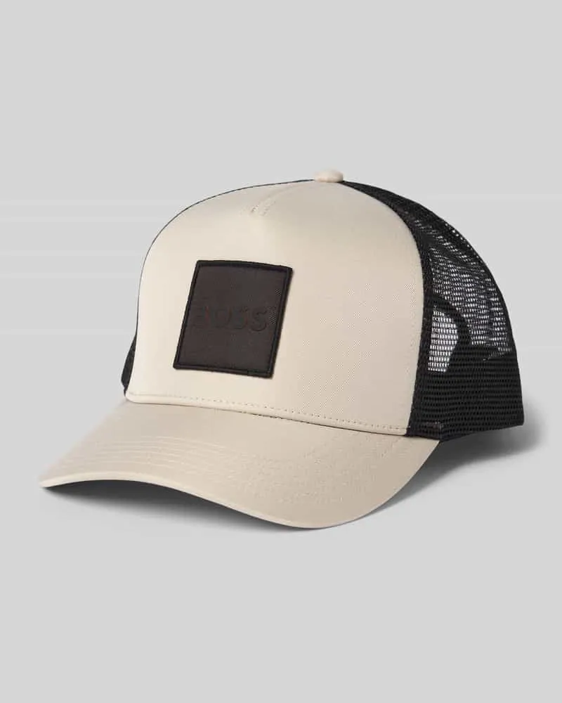 HUGO BOSS Basecap mit Label Patch Modell 'ELLIOT-PL Hellgrau