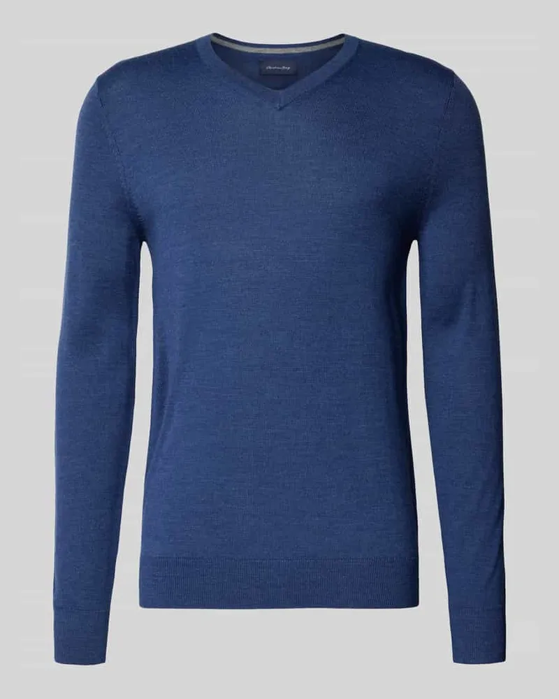 Christian Berg Strickpullover aus Woll-Mix mit V-Ausschnitt 