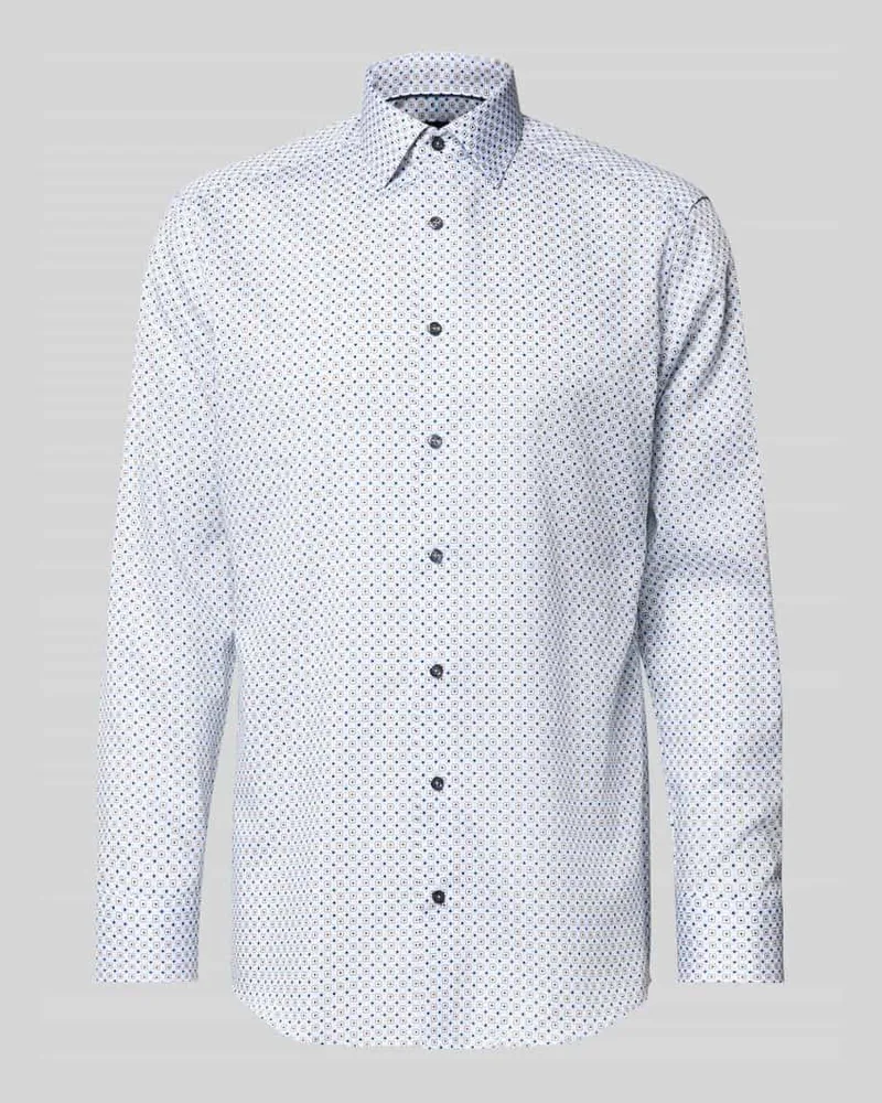 Olymp Regular Fit Businesshemd aus Baumwolle mit Kentkragen Weiss