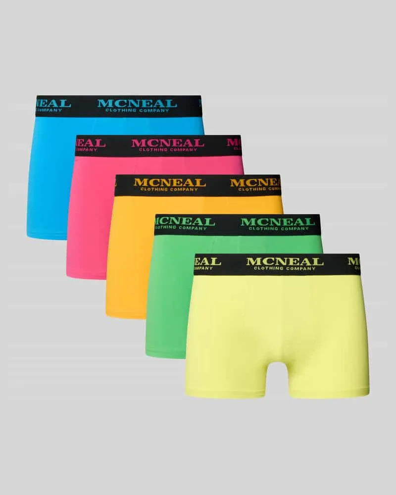 McNeal Slim Fit Trunk mit Logo-Detail im 5er-Pack Neon
