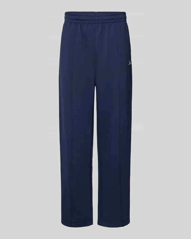 Karl Kani Sweatpants mit Längsnähten und Label-Print Dunkelblau