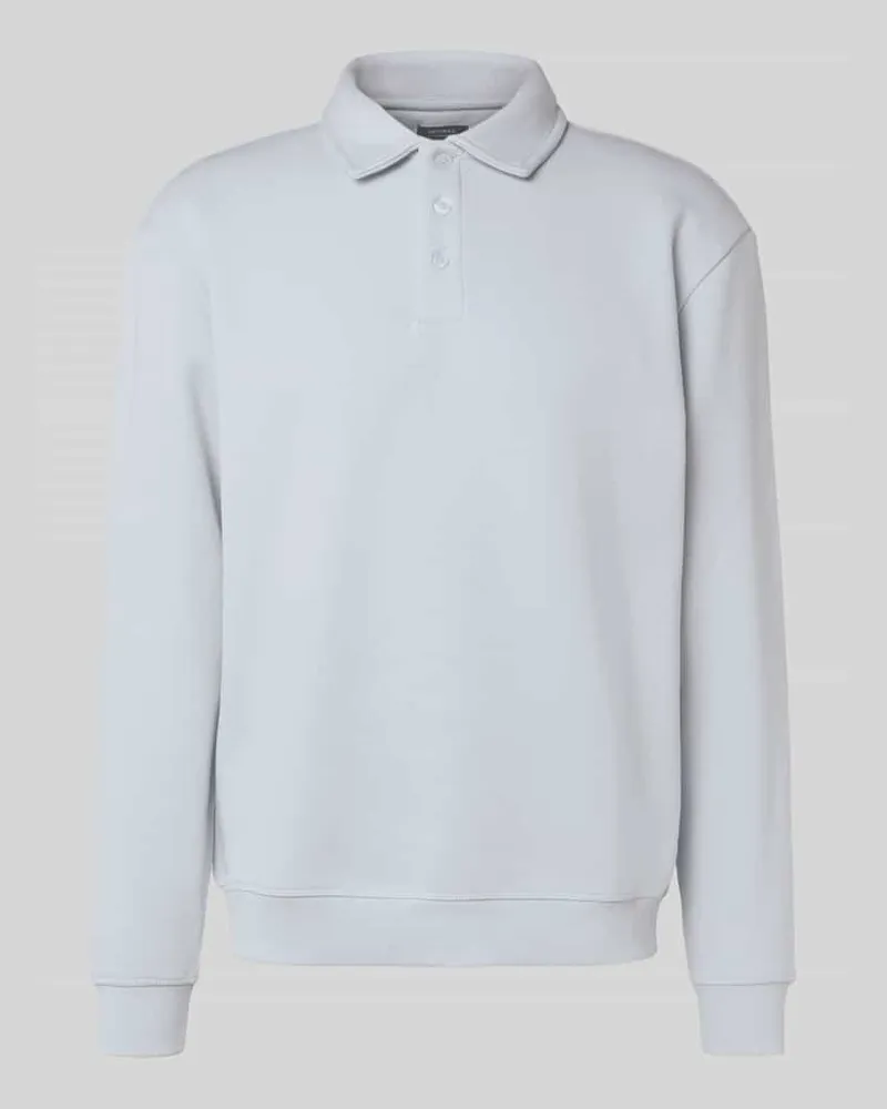 McNeal Poloshirt mit gerippten Abschlüssen Hellblau