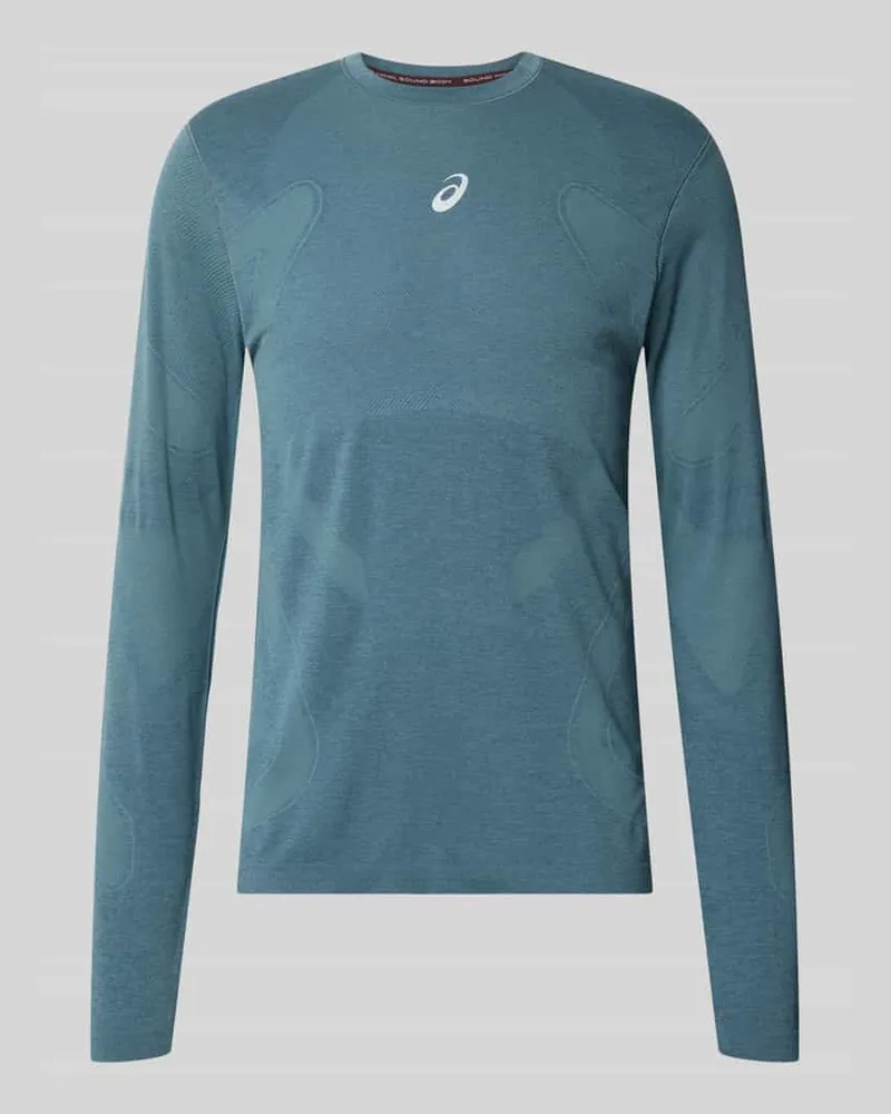 Asics Longsleeve mit Logo-Print und Rundhalsausschnitt Petrol