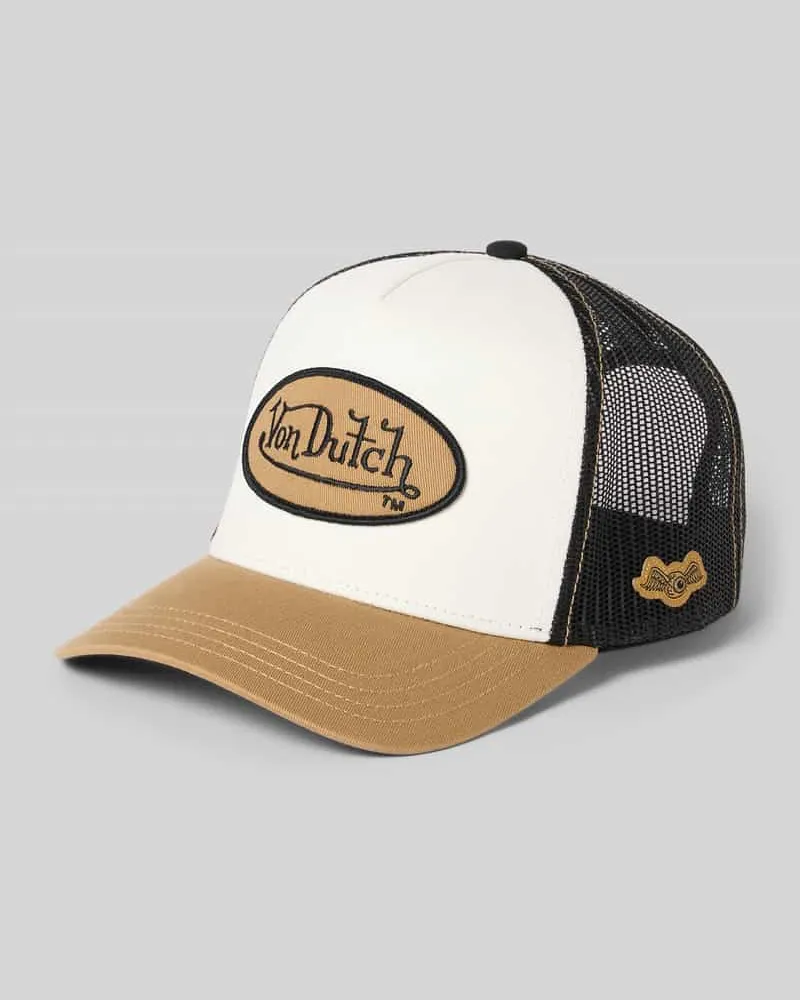 Von Dutch Trucker Cap mit Logo-Stitching Beige
