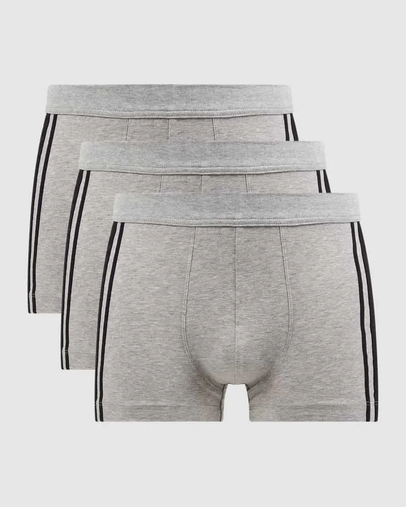 Schiesser Trunks mit Stretch-Anteil im 3er-Pack Mittelgrau