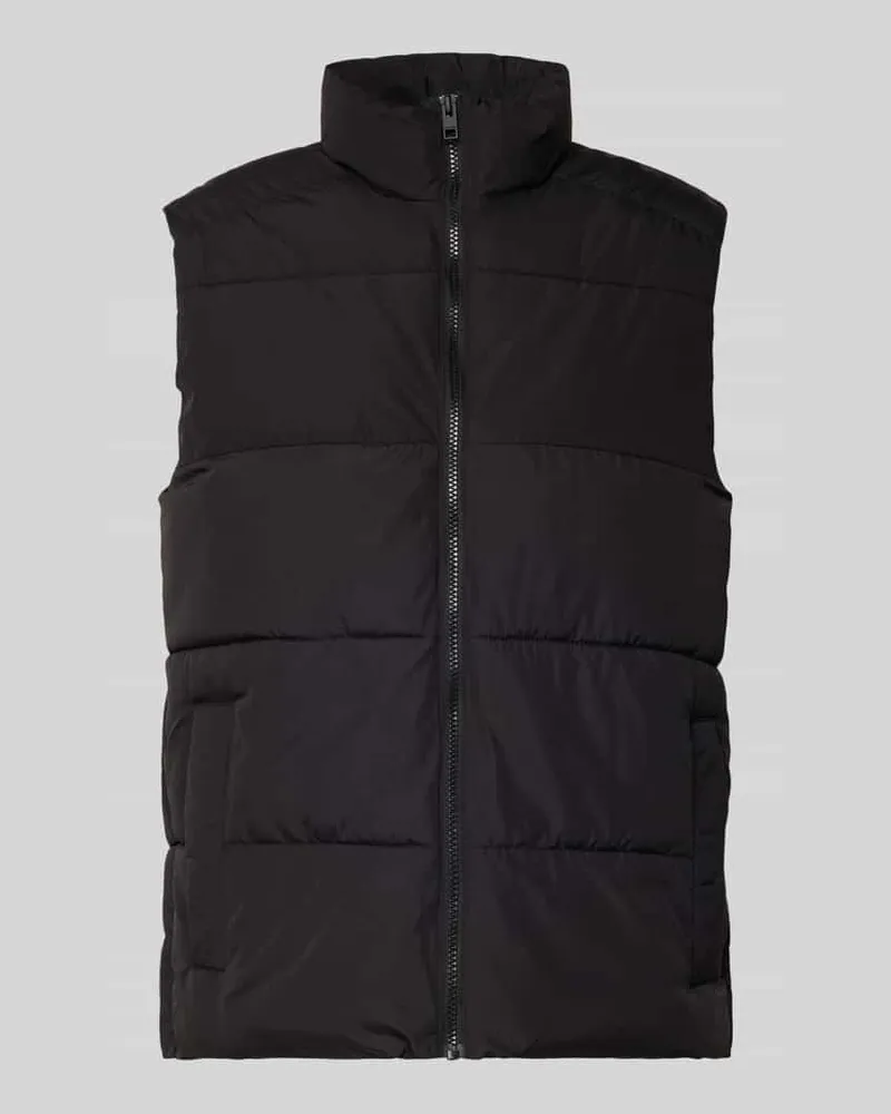 Jack & Jones Steppweste mit Stehkragen Modell 'MAZE Black
