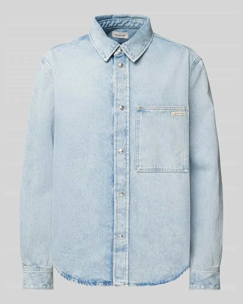 Calvin Klein Regular Fit Jeanshemd mit Label-Detail 