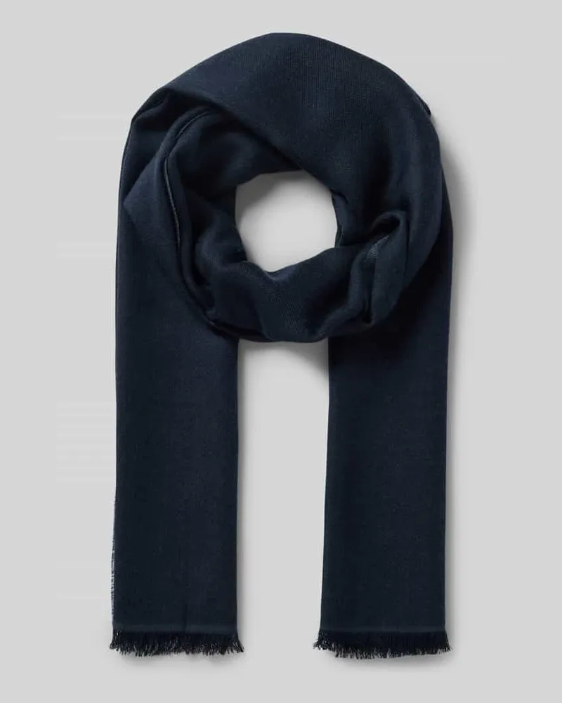HUGO BOSS Schal mit Woll-Anteil Modell 'ERYK_70*180 Dunkelblau