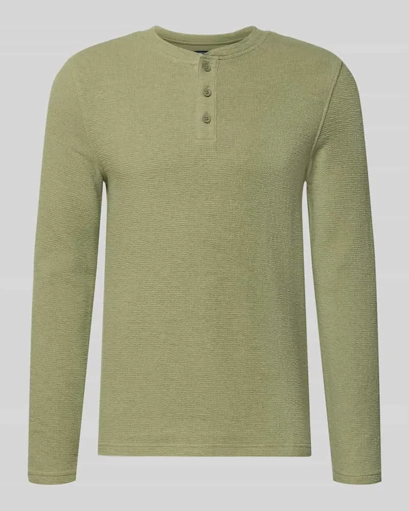 McNeal Regular Fit Longsleeve mit Knopfleiste Lind