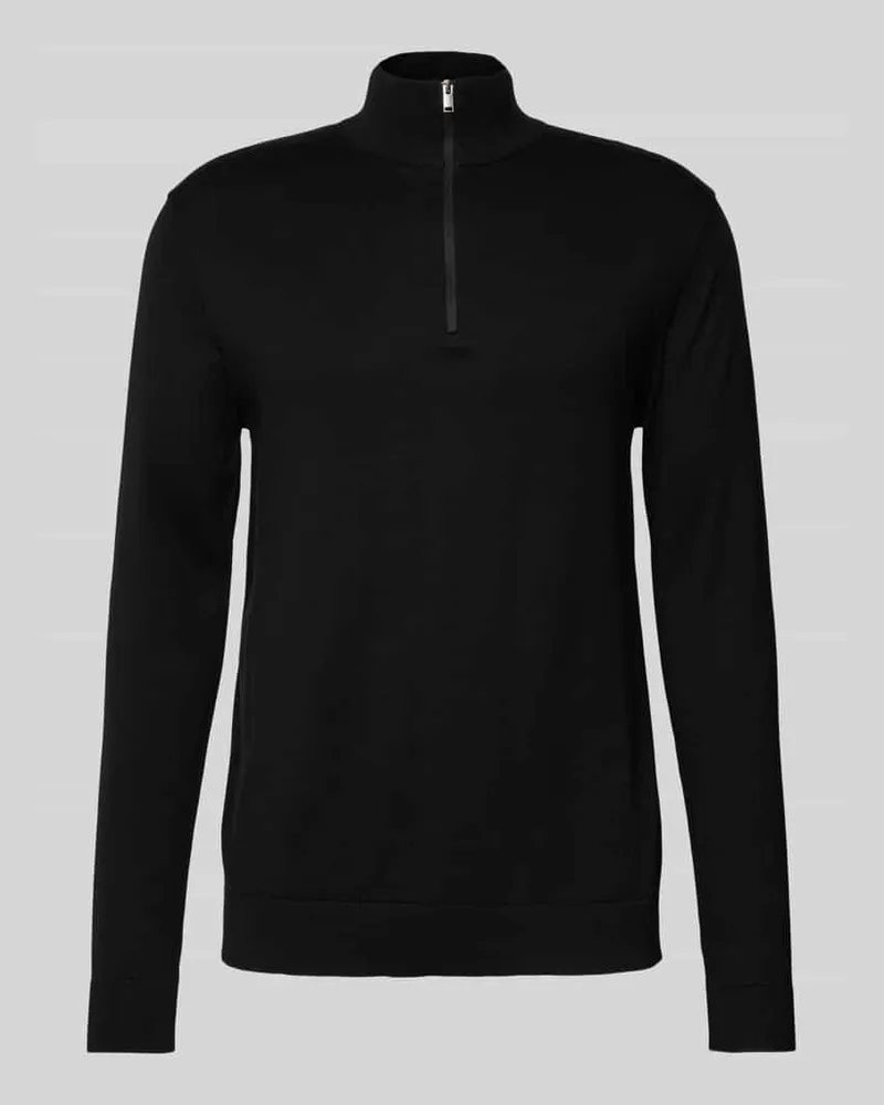 Selected Homme Strickpullover mit Stehkragen Black