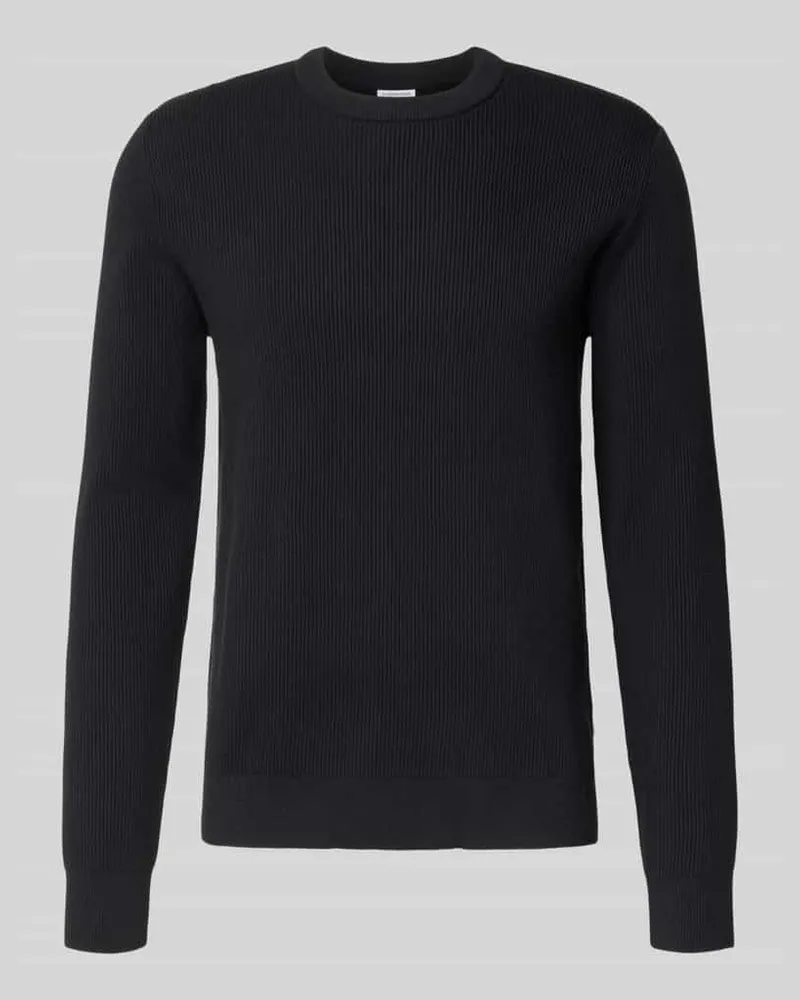 Lindbergh Relaxed Fit Strickpullover mit Rundhalsausschnitt Black