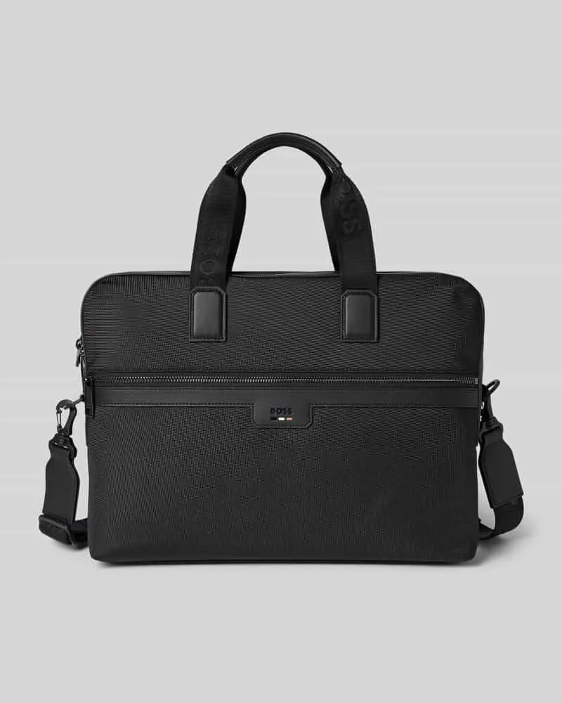 HUGO BOSS Laptoptasche mit Strukturmuster Modell 'RAY_N_DOC CASE Black