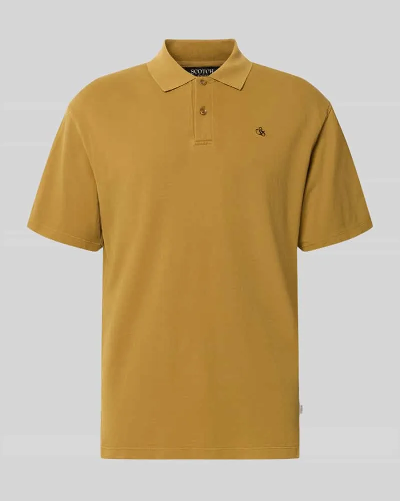 Scotch&Soda Relaxed Fit Poloshirt mit Logo-Stitching Cognac