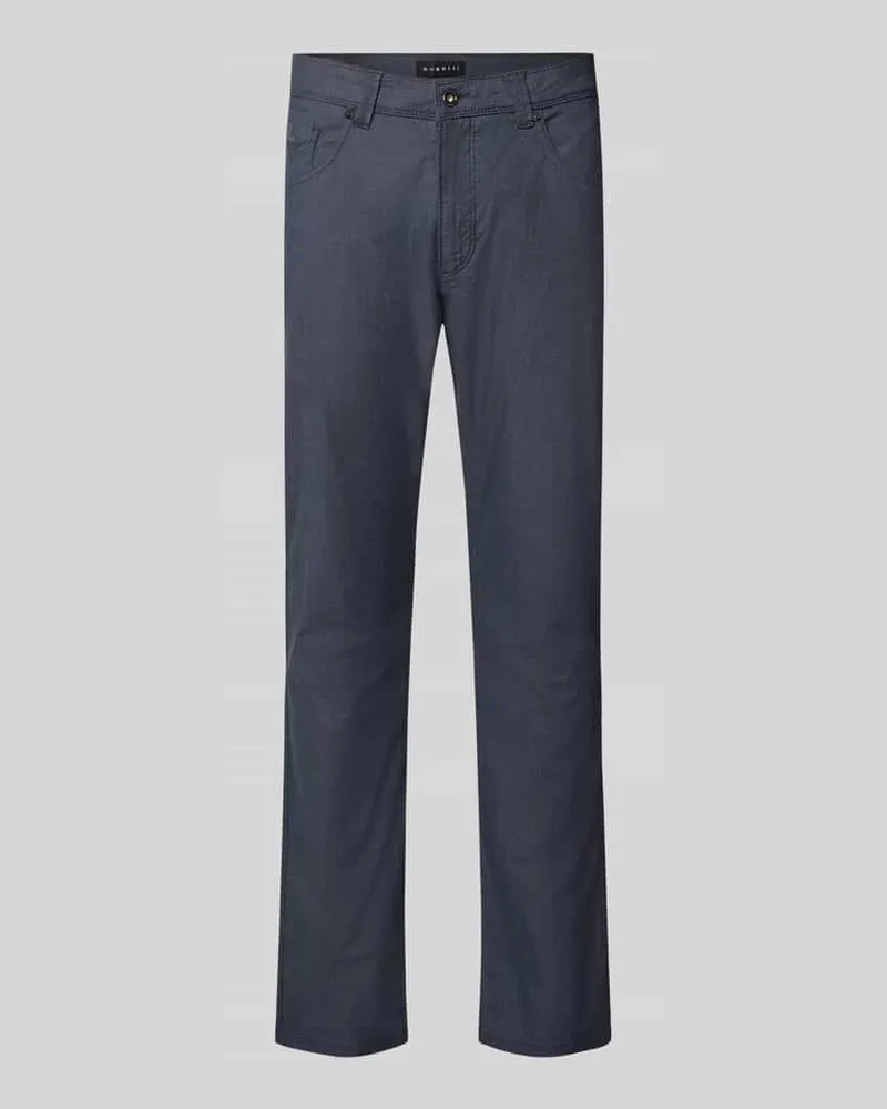 Bugatti Straight Fit Hose aus Baumwoll-Mix Modell 'Yarn Blau
