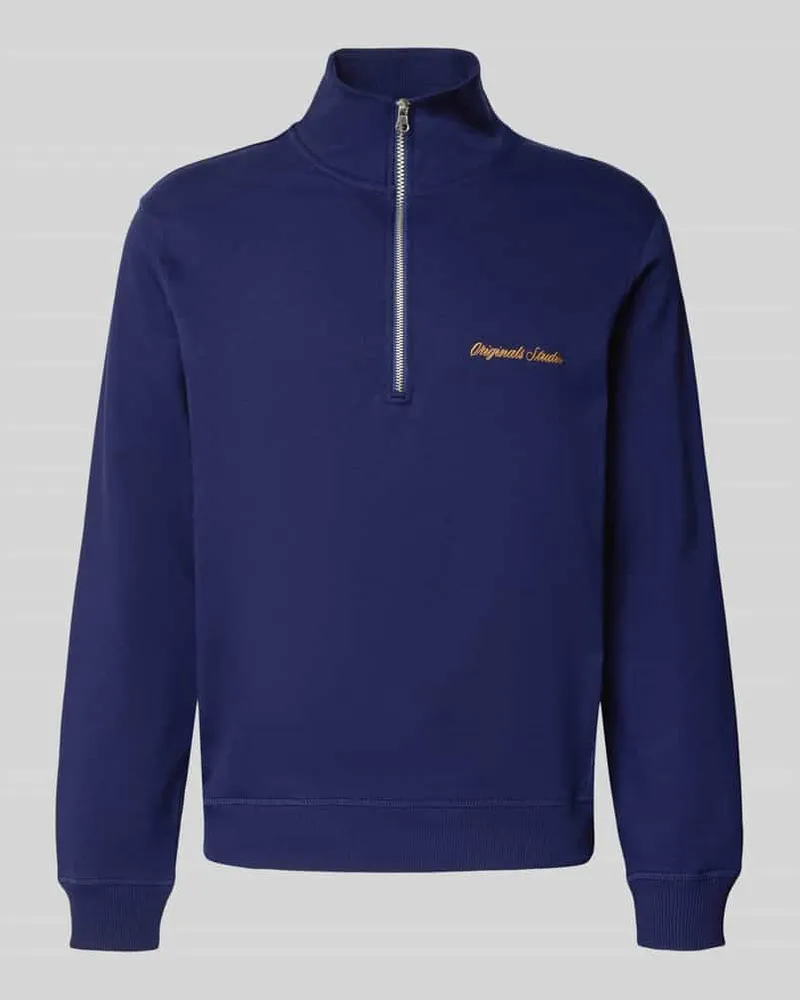 Jack & Jones Sweatshirt mit Troyer-Kragen und Label-Stitching 