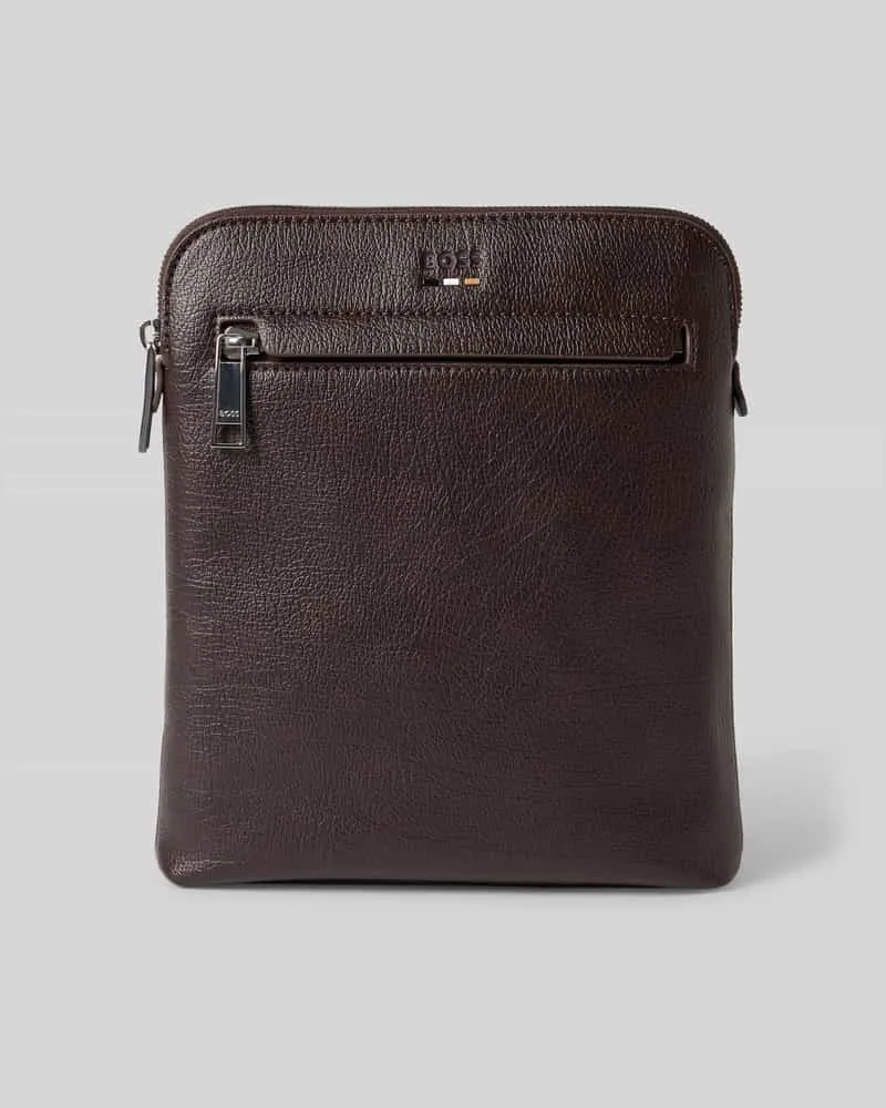 HUGO BOSS Umhängetasche mit Label-Detail Modell 'Ray_RP_Envelope Dunkelbraun