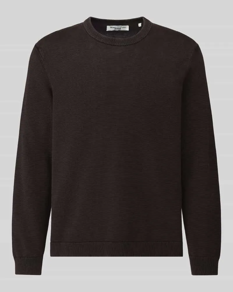 Marc O'Polo Regular Fit Pullover aus reiner Baumwolle Dunkelbraun