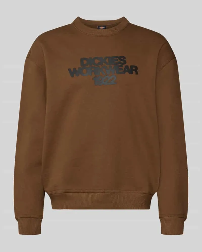 Dickies Sweatshirt mit Label-Print Modell 'TORREY Dunkelbraun