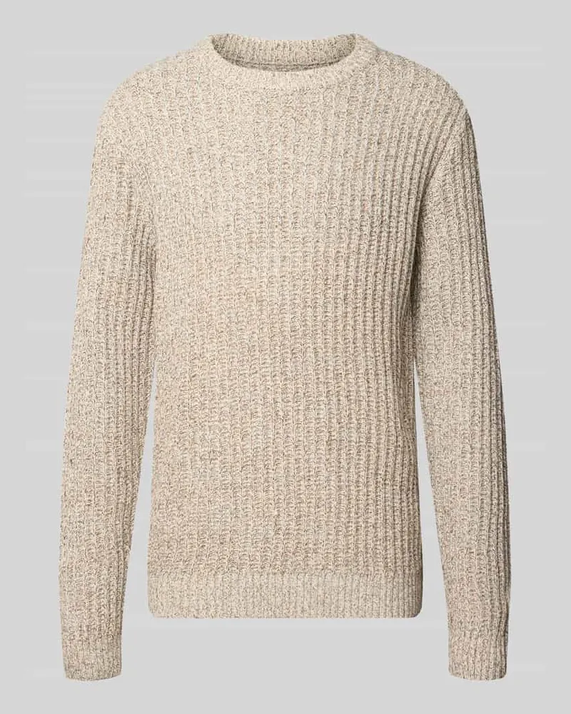 Jack & Jones Regular Fit Pullover mit Strickmuster Beige