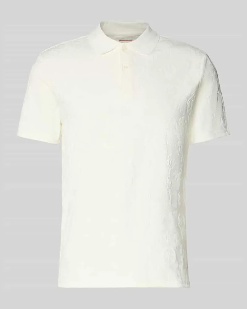Guess Slim Fit Poloshirt in tonalem Allover-Look Weiss