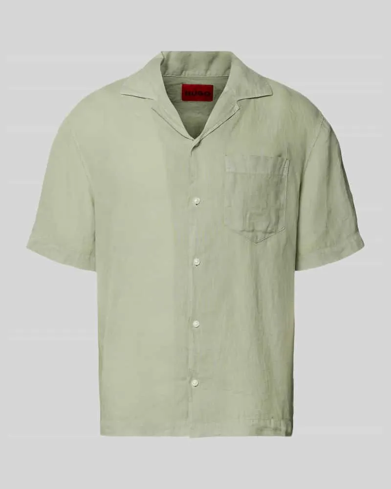 HUGO BOSS Regular Fit Freizeithemd aus reinem Leinen Modell 'EXOLINO Lind