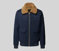 Jacke mit Woll-Anteil und Label-Patch